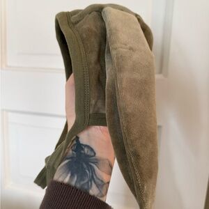 Kate Quinn Olive Green Velvet Bunny Bonnet